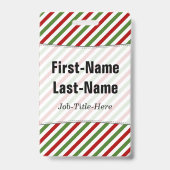 Rot, Weiß und Grün Streifen; Individuelle Name Ausweis (Back)