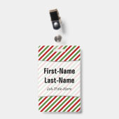 Rot, Weiß und Grün Streifen; Individuelle Name Ausweis (Front with Clip)