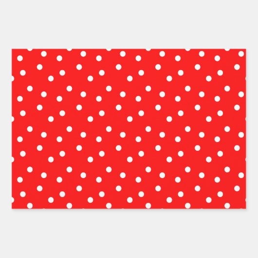 Rot-Weiß und grüner Polka-Punkt Geschenkpapier Set (Vorderseite 2)