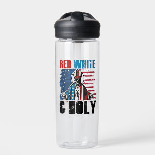 Rot weiß und Heiliger Papst Leo XIV, 4. Juli Trinkflasche