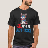 Rot, Weiß und Husky T-Shirt (Vorderseite)