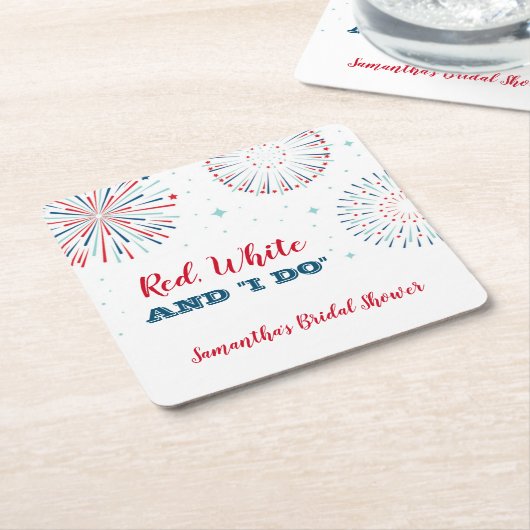 Rot, Weiß und I DO Brautparty Untersetzer (angewinkelt)