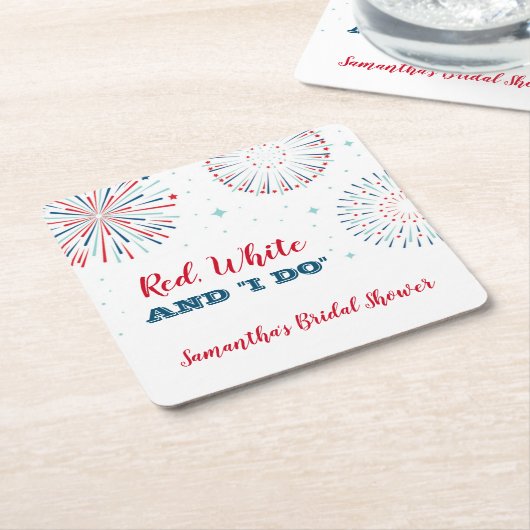 Rot, Weiß und I DO Dusche Untersetzer (angewinkelt)