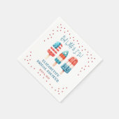 Rot, Weiß und I Do Patriotic Popsim Brautparty Serviette (Ecke)