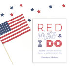 Rot weiß und ich mache Save the Date Hochzeitsfeie Ankündigungspostkarte