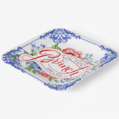 Rot, Weiß und ich machen Blumenbridal Brunch | Dus Pappteller (Gewinkelt)