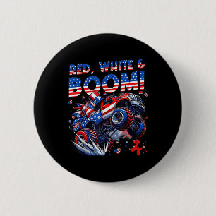 Rot Weiß Und Knall - 4. Juli Großer LKW Button