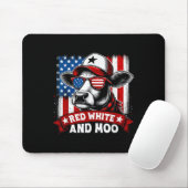 Rot, Weiß und Muh - Lustiger 4. Juli Mousepad (Mit Mouse)