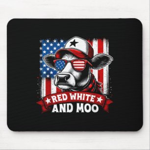 Rot, Weiß und Muh - Lustiger 4. Juli  Mousepad