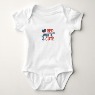 Rot, Weiß und Niedlich - Patriotisches Babydesign Baby Strampler