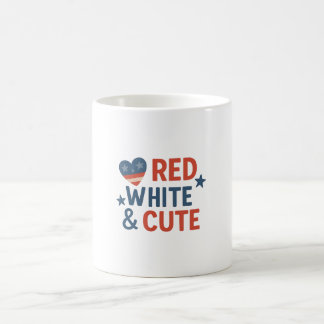 Rot, Weiß und Niedlich - Patriotisches Babydesign  Kaffeetasse