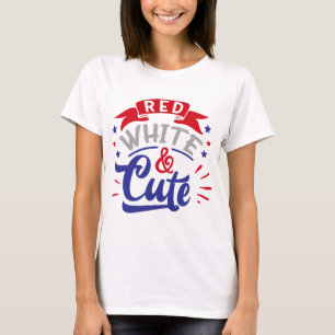 Rot weiß und Niedlich T-Shirt