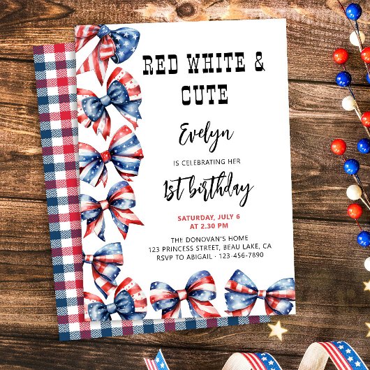 Rot-Weiß und Niedliche Bogen jedes Alters Kinderge Einladung