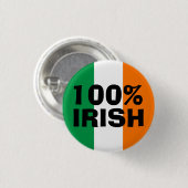 Rot Weiß und Orange 100% Irisch Button (Vorne & Hinten)