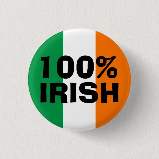 Rot Weiß und Orange 100% Irisch Button (Vorderseite)