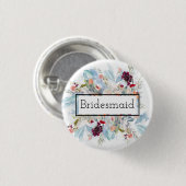 ROT WEISS UND ORANGE FLORAL ELEGANT BRIDESMAID BUTTON (Vorne & Hinten)