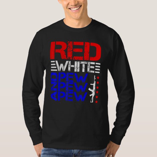 Rot weiß und Pew Pew T-Shirt (Vorderseite)