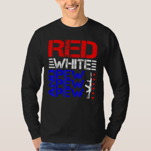Rot weiß und Pew Pew T-Shirt