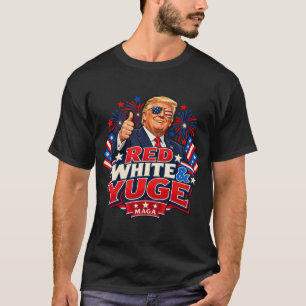 Rot Weiß und riesige Flaggen-Schattierungen Grafik T-Shirt