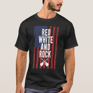 Rot Weiß Und Rock Gitarre 4. Juli Unabhängigkeit T-Shirt