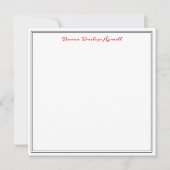 Rot, Weiß und Schwarz Elegant Modernes Beruflich Dankeskarte (Vorderseite)