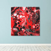 Rot, Weiß und Schwarz Farbblende Kunst Leinwanddruck (Insitu (Holzboden))