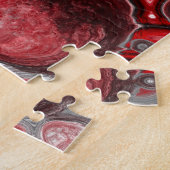 Rot, Weiß und Schwarz Farbblende Kunst Puzzle (Seite)
