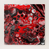 Rot, Weiß und Schwarz Farbblende Kunst Puzzle (Horizontal)