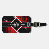 Rot, weiß und schwarz gepäckanhänger (Vorderseite horizontal)