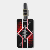 Rot, weiß und schwarz gepäckanhänger (Vorderseite vertikal)