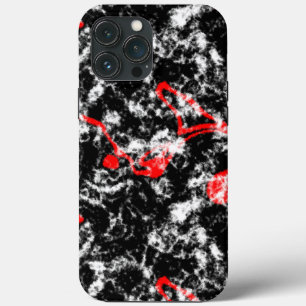 Rot, Weiß und Schwarz Marmor Abstrakt Case-Mate iPhone Hülle