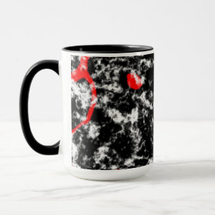 Rot, Weiß und Schwarz Marmor abstrakt Tasse