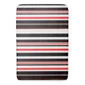 Rot, weiß und schwarz Streifen Badematte (Vorderseite Vertikal)