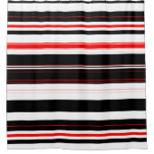 Rot, weiß und schwarz Streifen Duschvorhang (Vorderseite)