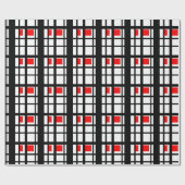 Rot, weiß und schwarz Streifen Geschenkpapier (Flach)