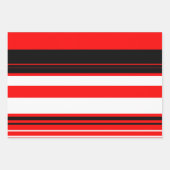 Rot, weiß und schwarz Streifen Geschenkpapier Set (Vorderseite 3)