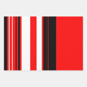 Rot, weiß und schwarz Streifen Geschenkpapier Set (Vorderseite 2)