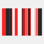 Rot, weiß und schwarz Streifen Geschenkpapier Set (Vorderseite)