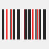 Rot, weiß und schwarz Streifen Geschenkpapier Set (Vorderseite 2)