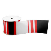 Rot, weiß und schwarz Streifen Satinband (Spule)