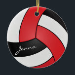 Rot, Weiß und Schwarz 🏐 Volleyball - Persönlich g Keramik Ornament<br><div class="desc">Volleyball Sport Spieler Weihnachtsschmuck. Beeindrucken Sie jeden Volleyballspieler, Coach, Fan, etc... Mit diesem scharfen, roten, schwarzen und weißen Design, das für Sie bereit ist, sich zu personalisieren. ⭐ Dieses Produkt ist zu 100% benutzerdefinierbar. *****Klicken Sie auf die SCHALTFLÄCHE ANKLICKEN, um hinzuzufügen, zu löschen, zu verschieben, zu verändern, umzudrehen, zu drehen,...</div>