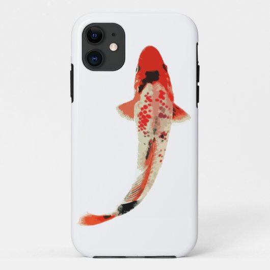 Rot, Weiß und Schwarzer Koi Fisch Case-Mate iPhone Hülle (Rückseite)