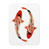 Rot, Weiß und Schwarzer Koi Fisch Magnet (Vertikal)