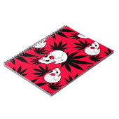 Rot, Weiß und Schwarzes Weber und Schädel Notizblock (Linke Seite)