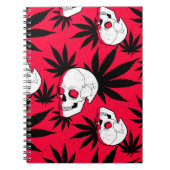 Rot, Weiß und Schwarzes Weber und Schädel Notizblock (Vorderseite)