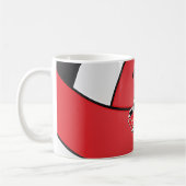 Rot-, Weiß- und Schwarzleyball-Design Kaffeetasse (Links)