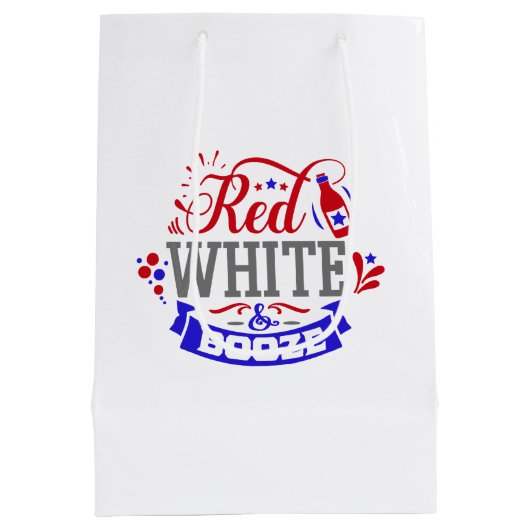 Rot weiß und Stiefel Mittlere Geschenktüte (Rückseite)