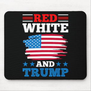 Rot Weiß Und Trump - Amerikanische Flagge Pro-Trum Mousepad