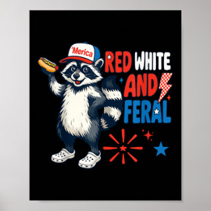 Rot Weiß Und Verwildert Lustiger Patriotischer Was Poster