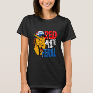Rot Weiß Und Verwildert - Patriotisches USA-Pferd  T-Shirt